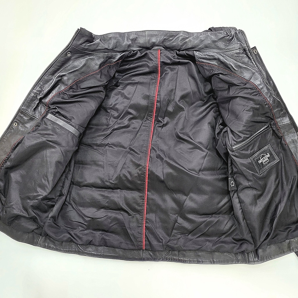 Techno Moto Smart Range Leather Puffer Jacket Men’s L/XL Black Hooded Quilted... - Picture 6 of 11